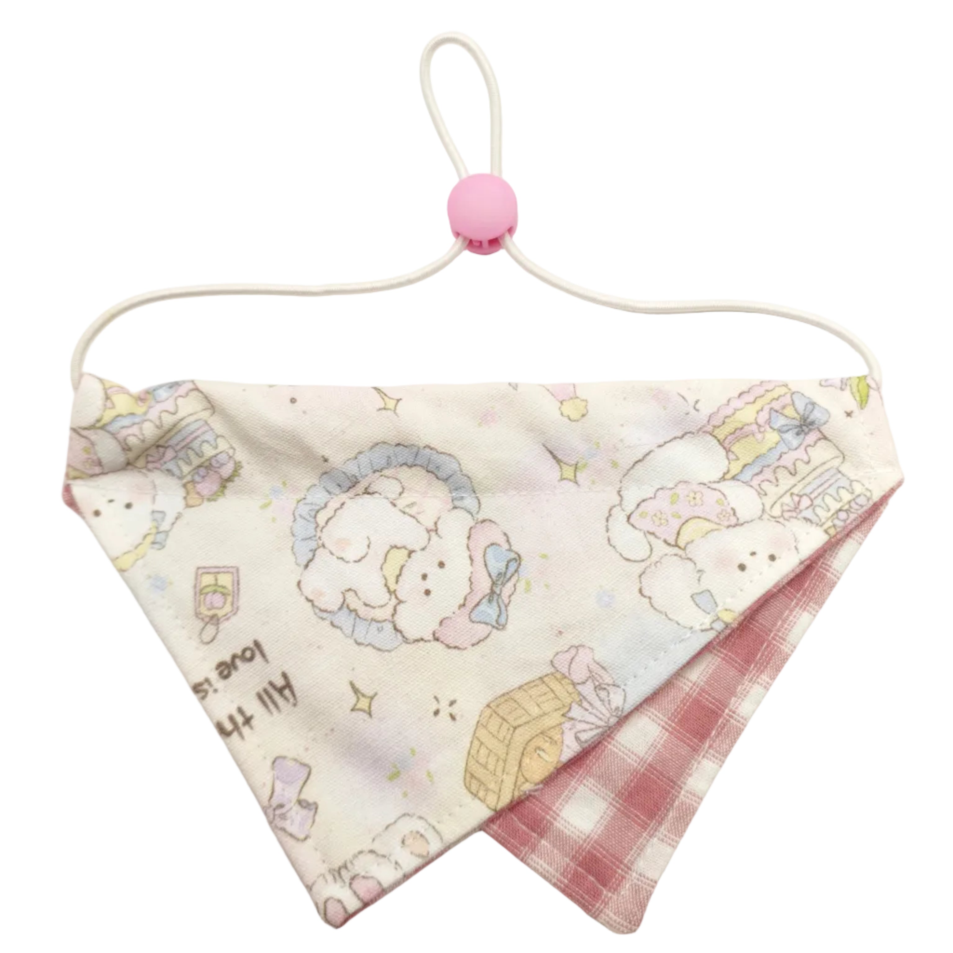 Two fabric swatches with cartoon designs on a white background